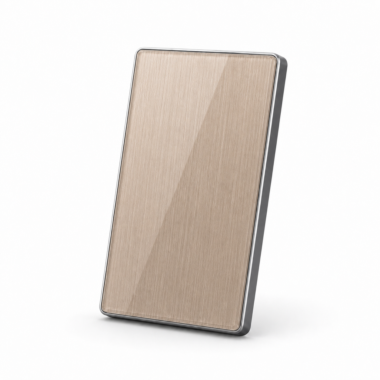 JINK Switch 2.5D US standard brushed warm gold panel with silver aluminum frame