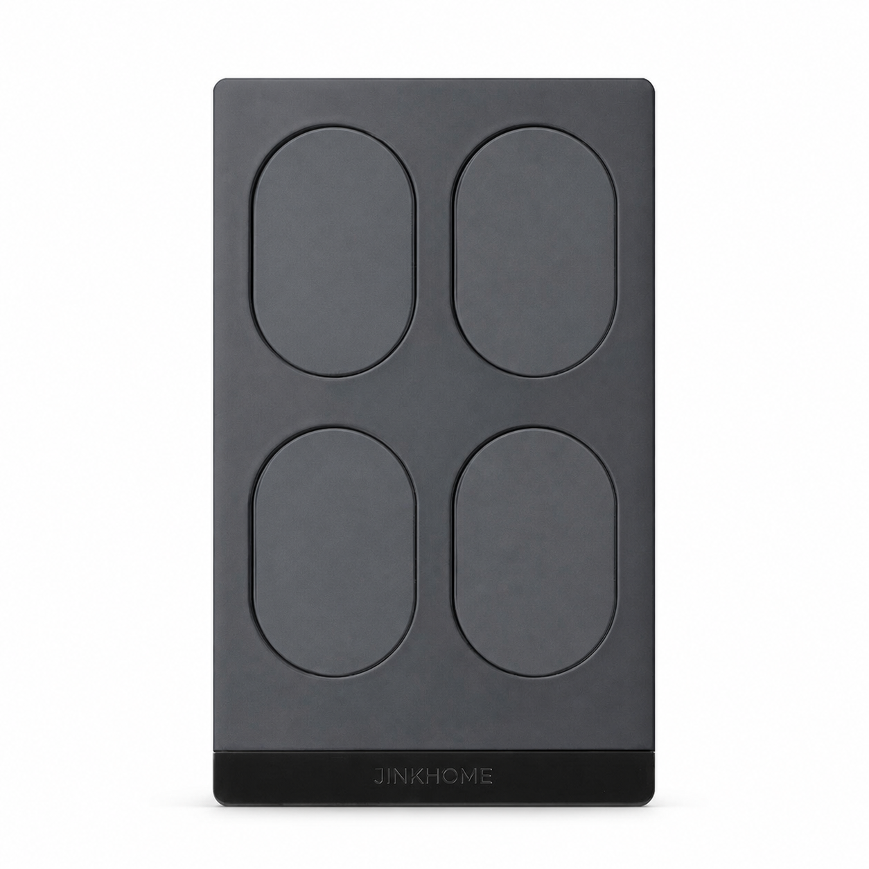 JINK Switch Stealth Midnight Steel four-button US-standard Matter over Thread smart wall switch with engraved JINKHOME logo