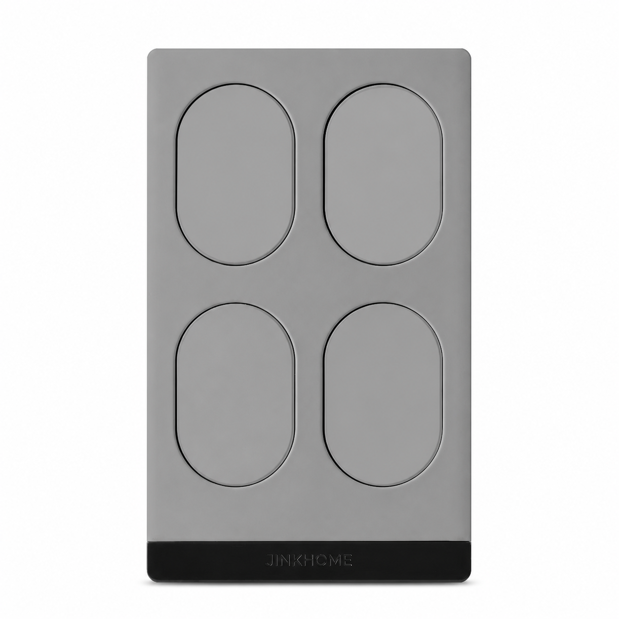 JINK Switch Stealth Moonlight Steel four-button US-standard Matter over Thread smart wall switch with engraved JINKHOME logo