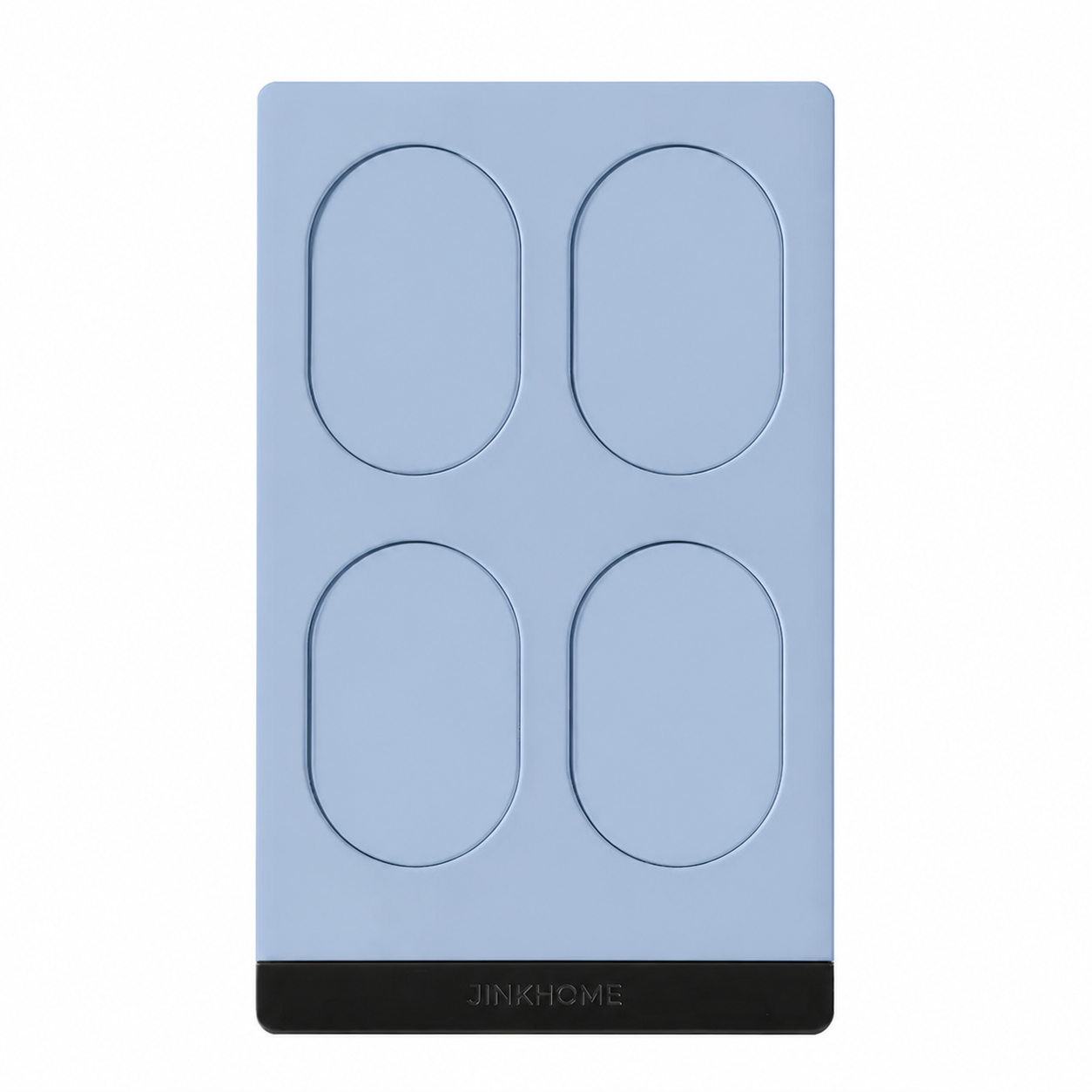 JINK Switch Stealth Soft Blue four-button US-standard Matter over Thread smart wall switch with engraved JINKHOME logo