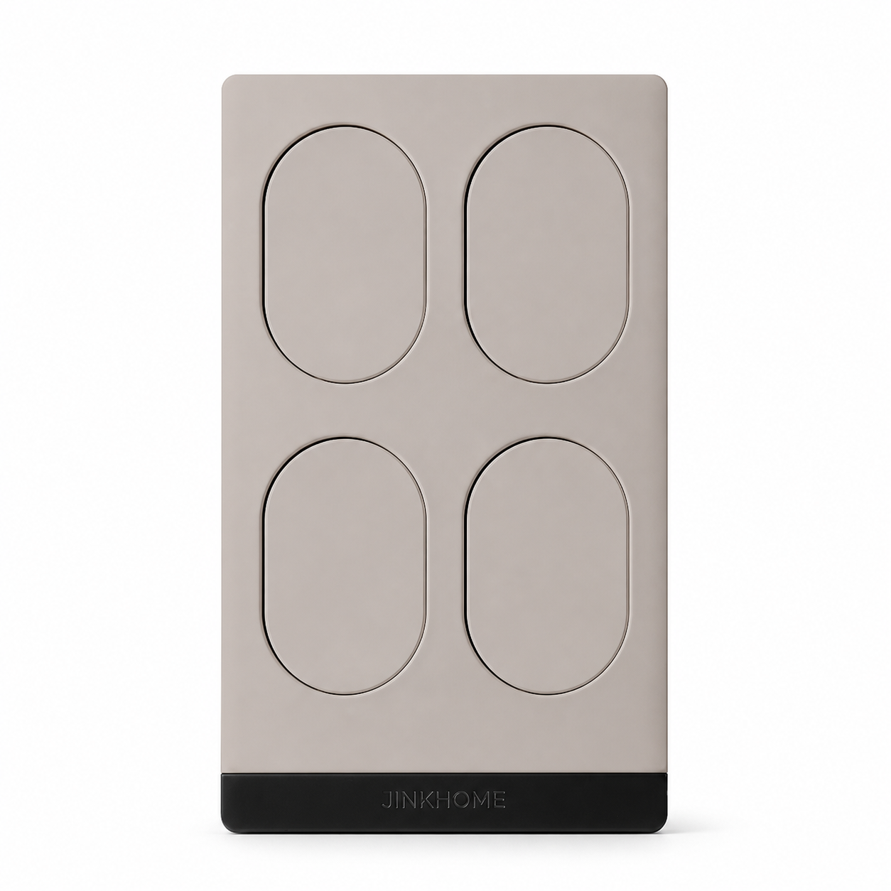 JINK Switch Stealth Warm Limestone four-button US-standard Matter over Thread smart wall switch with engraved JINKHOME logo