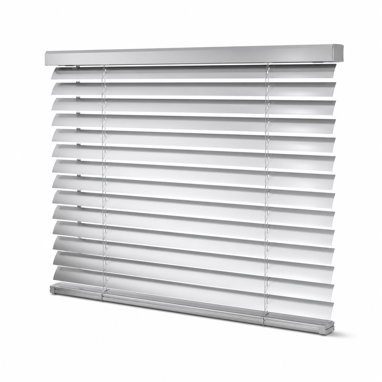 JINK Tilt Alloy Wide 50 mm high-gloss aluminum Venetian blind on white