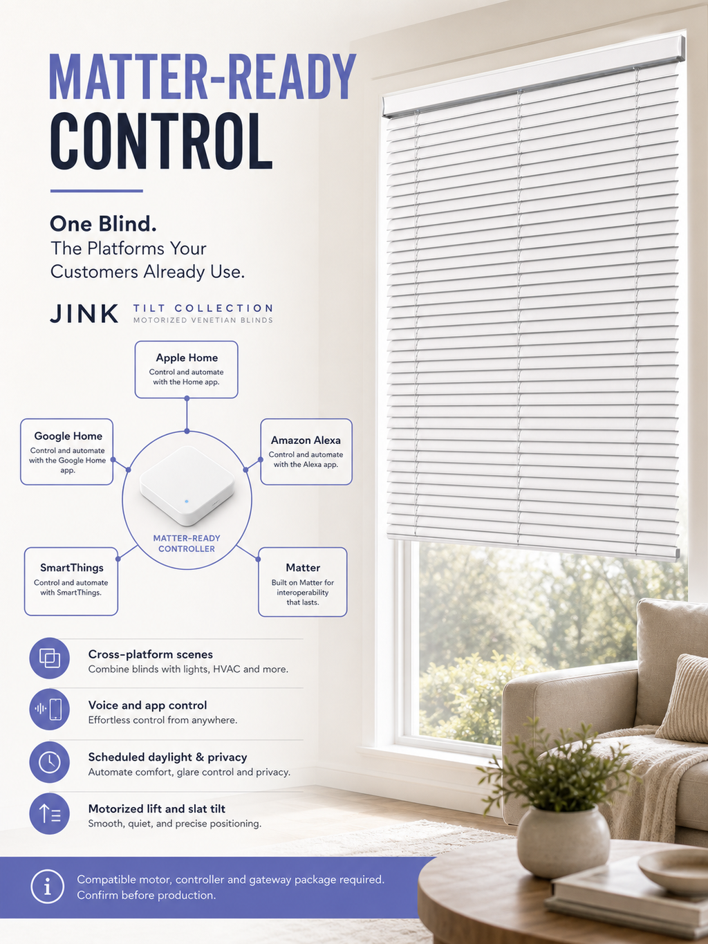 JINK Tilt Matter-ready Apple Home Google Home Alexa SmartThings compatibility