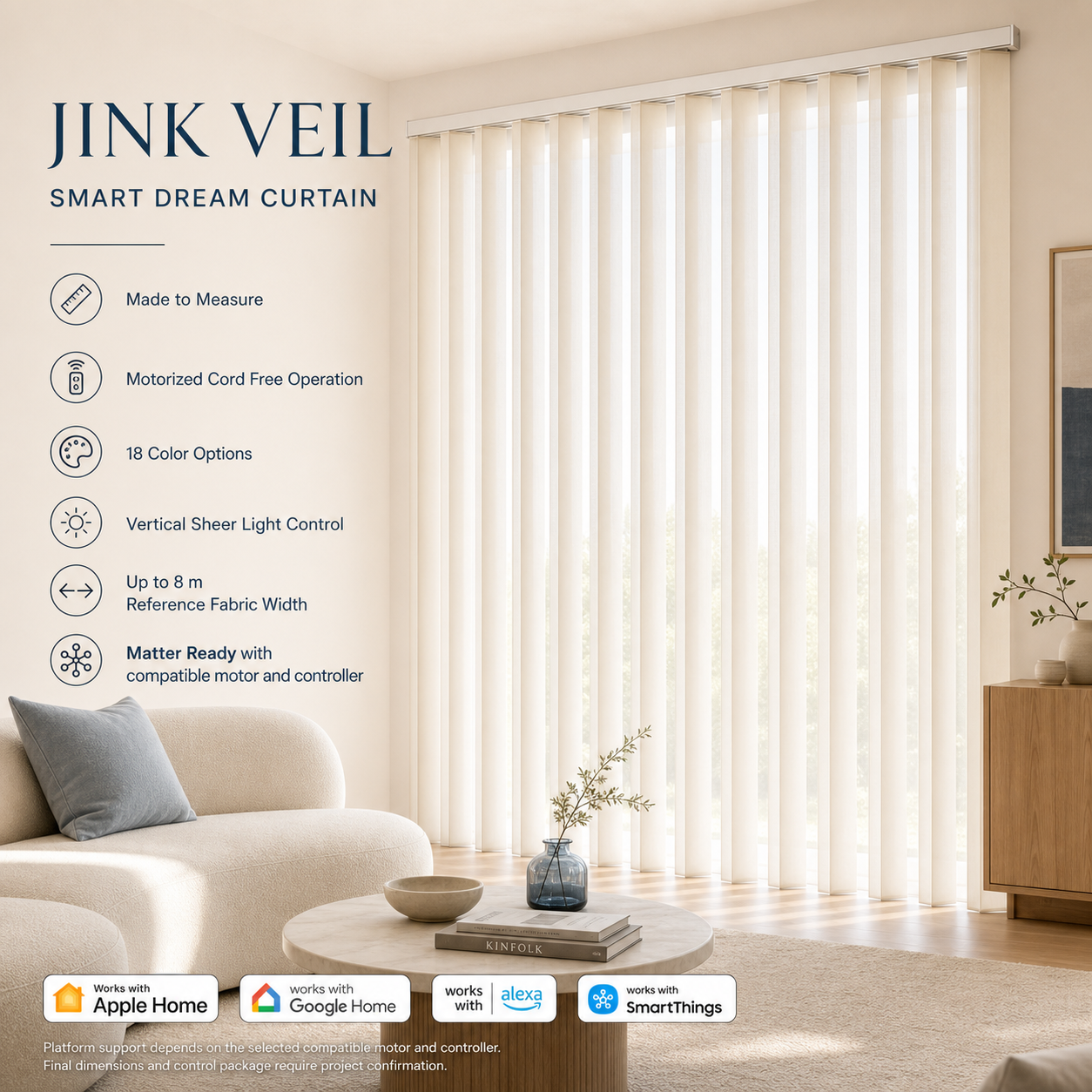 JINK Veil comprehensive Matter-ready Smart Dream Curtain hero