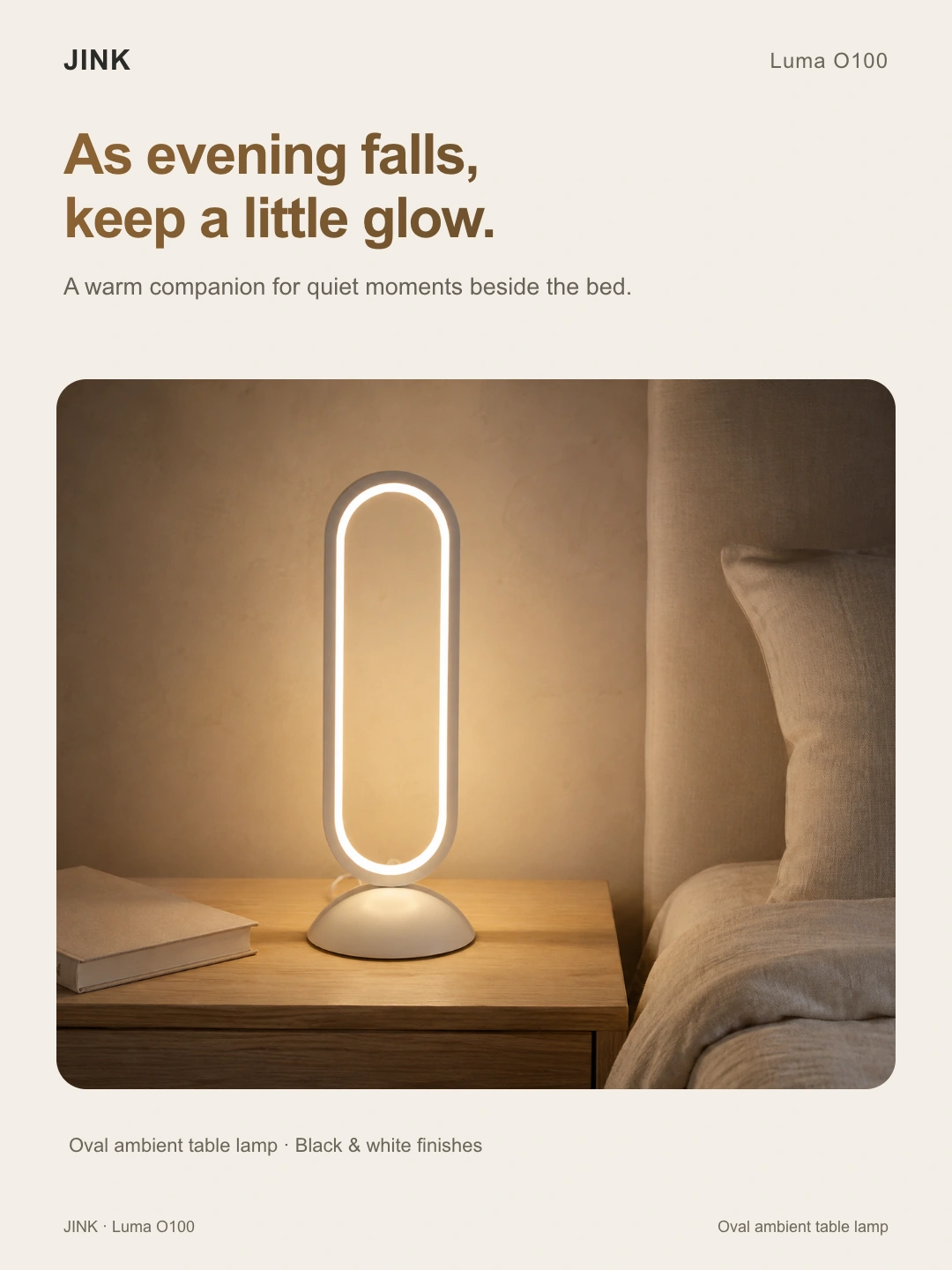 JINK oval halo table lamp Luma O100 · Scenes & features 2