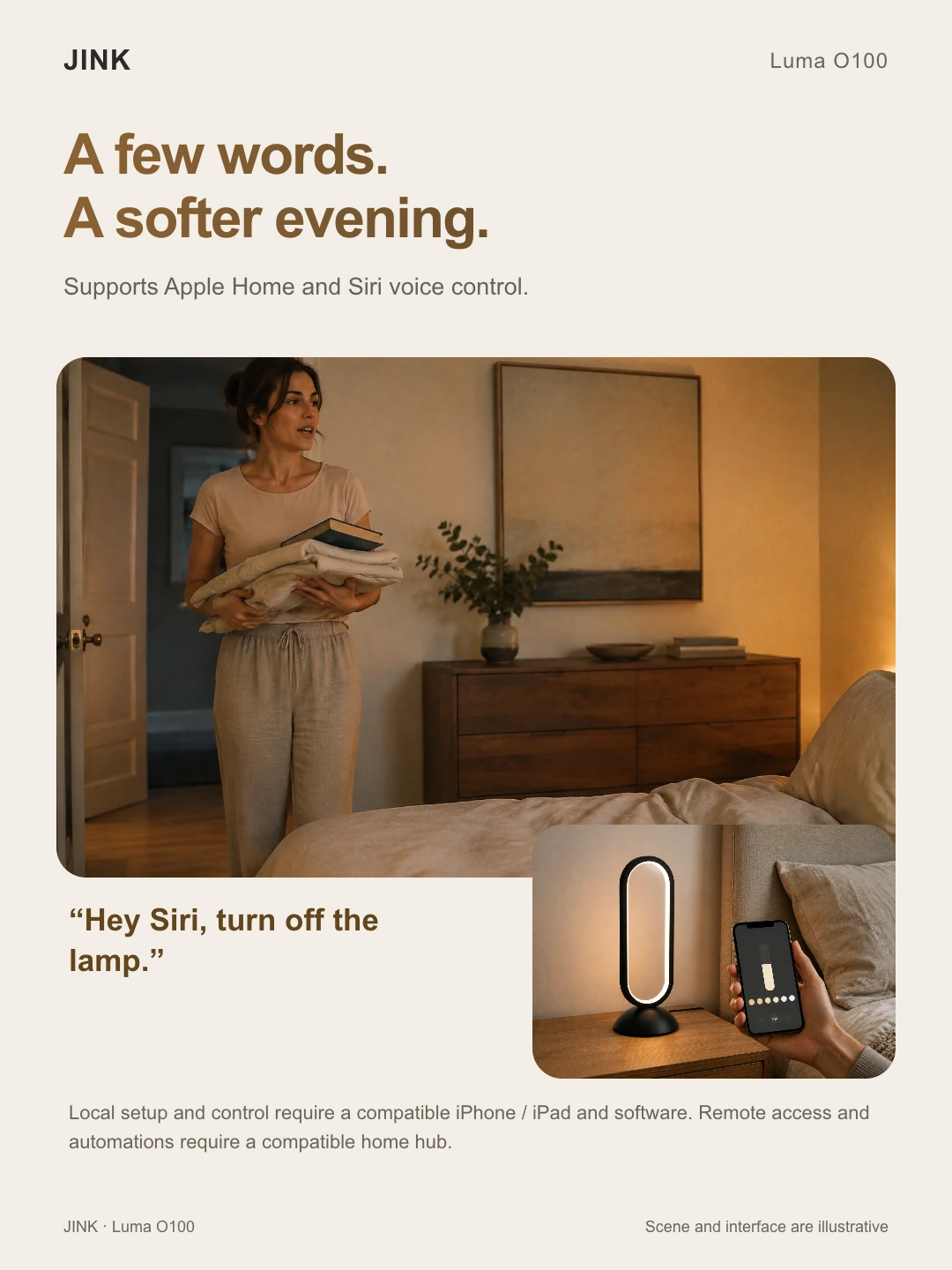 JINK oval halo table lamp Luma O100 · Scenes & features 4