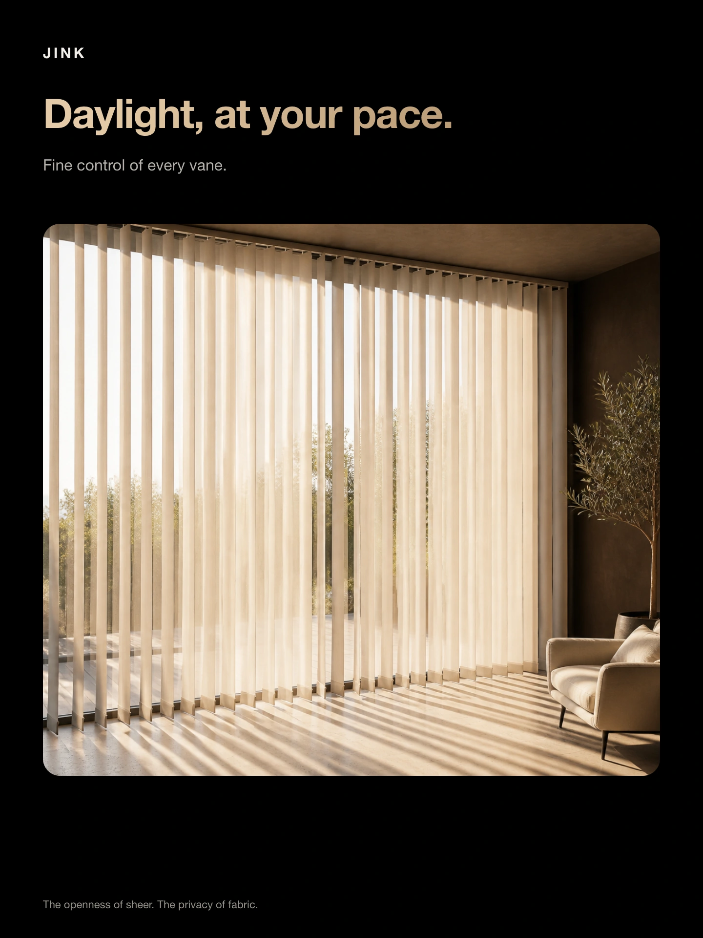 JINK vertical sheer blind motor Motor Aura Mini · Scenes & features 2