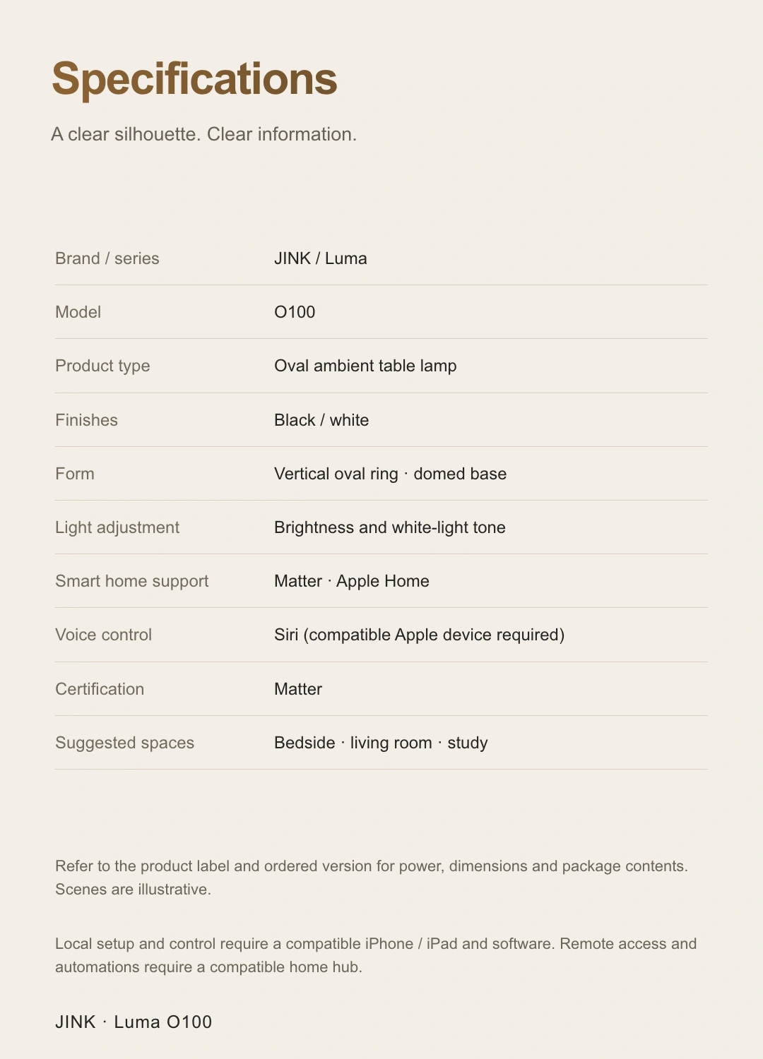 JINK oval halo table lamp Luma O100 product story · part 10