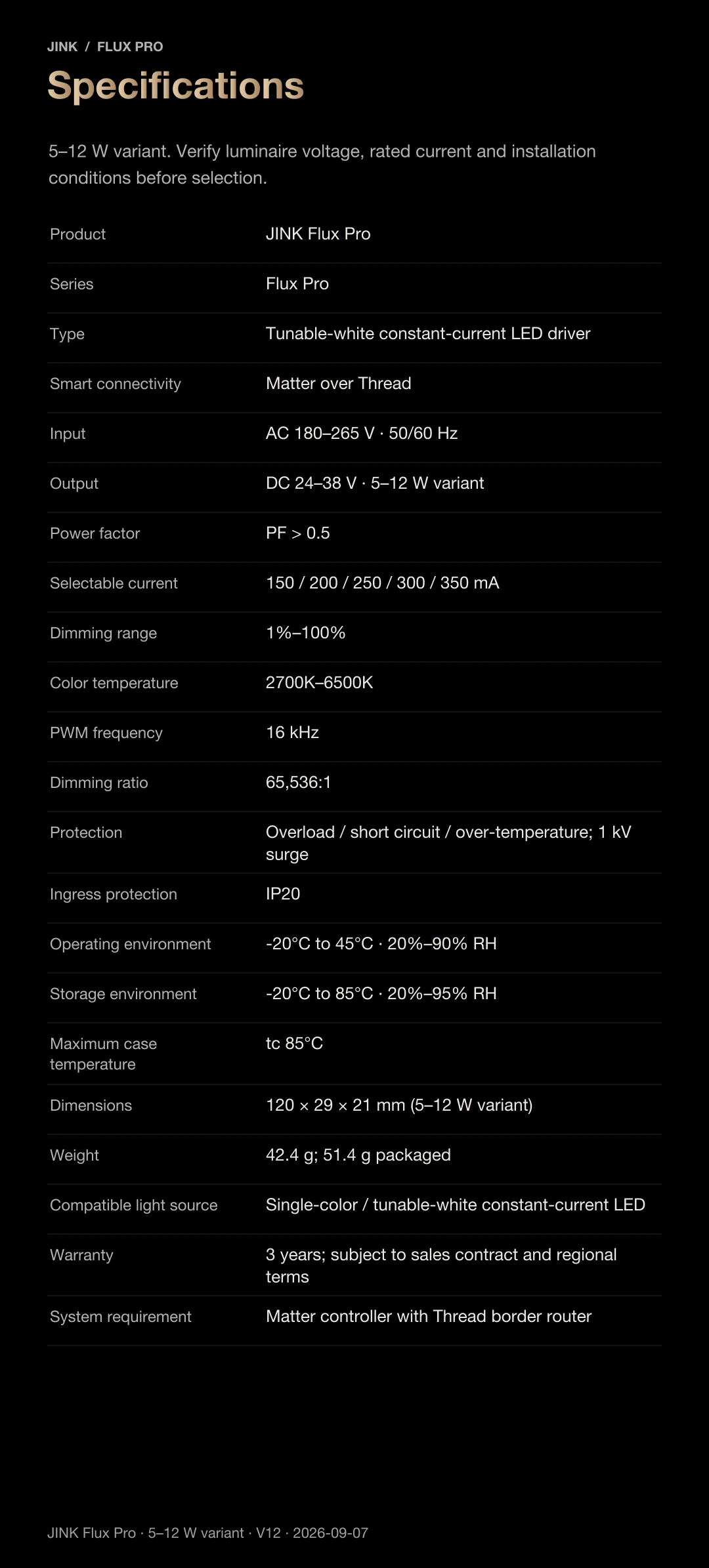 JINK Flux Pro smart lighting driver — product guide, part 29